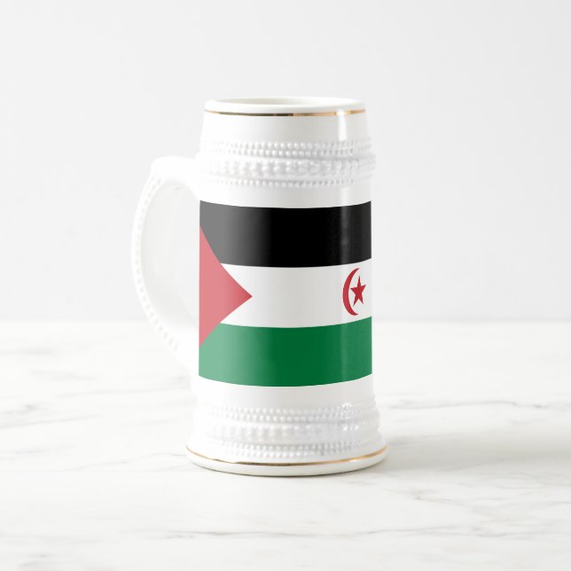Jarra De Cerveza Bandera de la República Árabe Saharaui Democrática (Anverso izquierdo)