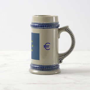 Jarra De Cerveza Bandera de la UE.con símbolo del EURO