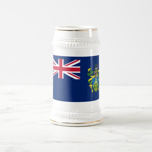 Jarra De Cerveza Bandera de las Islas Pitcairn (Centro)