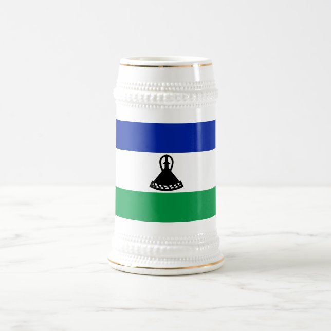 Jarra De Cerveza Bandera de Lesoto (Centro)