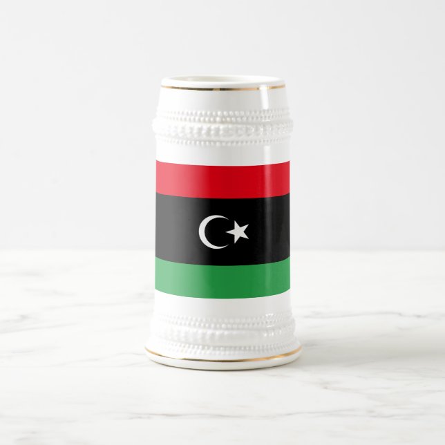 Jarra De Cerveza Bandera de Libia (Centro)