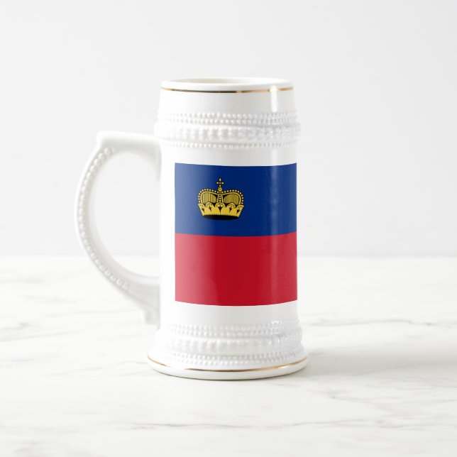 Jarra De Cerveza Bandera de Liechtenstein (Izquierda)