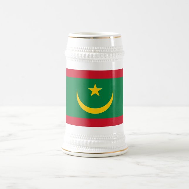 Jarra De Cerveza Bandera de Mauritania (Centro)