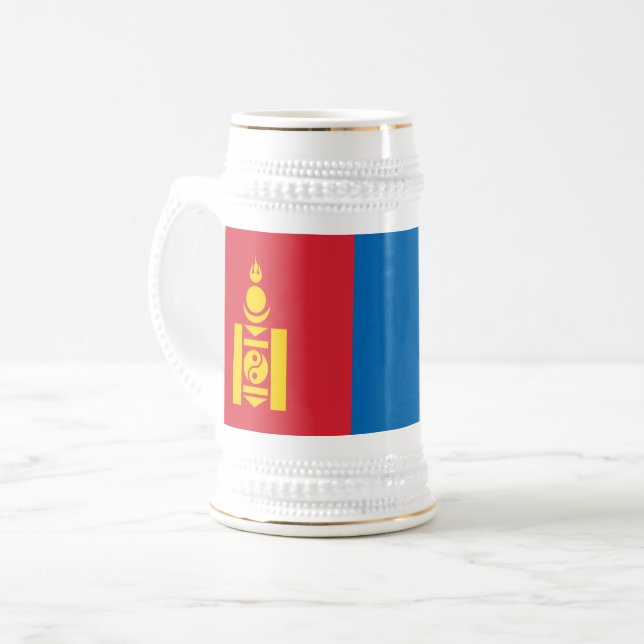 Jarra De Cerveza Bandera de Mongolia (Anverso izquierdo)