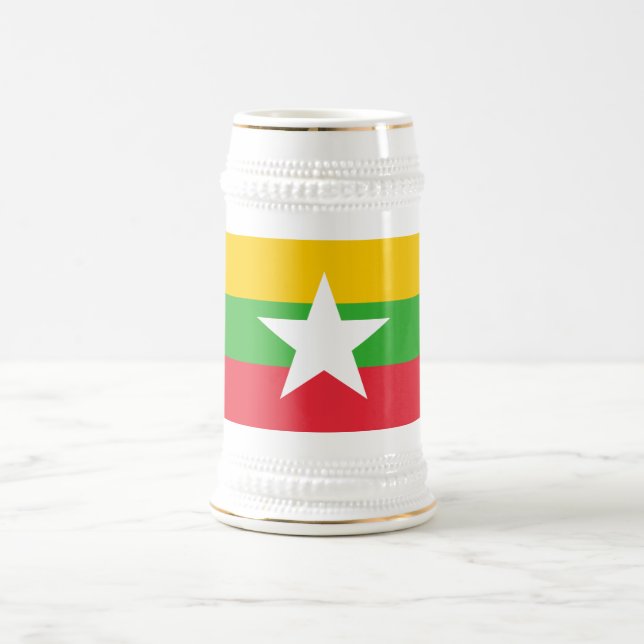 Jarra De Cerveza Bandera de Myanmar (Centro)