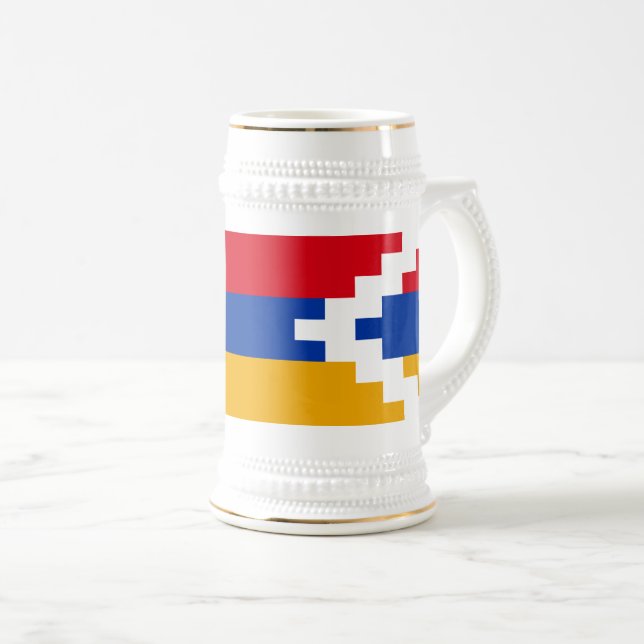 Jarra De Cerveza Bandera de Nagorno Karabakh (Anverso derecho)