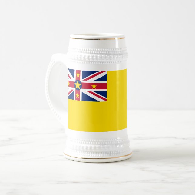Jarra De Cerveza Bandera de Niue (Anverso izquierdo)