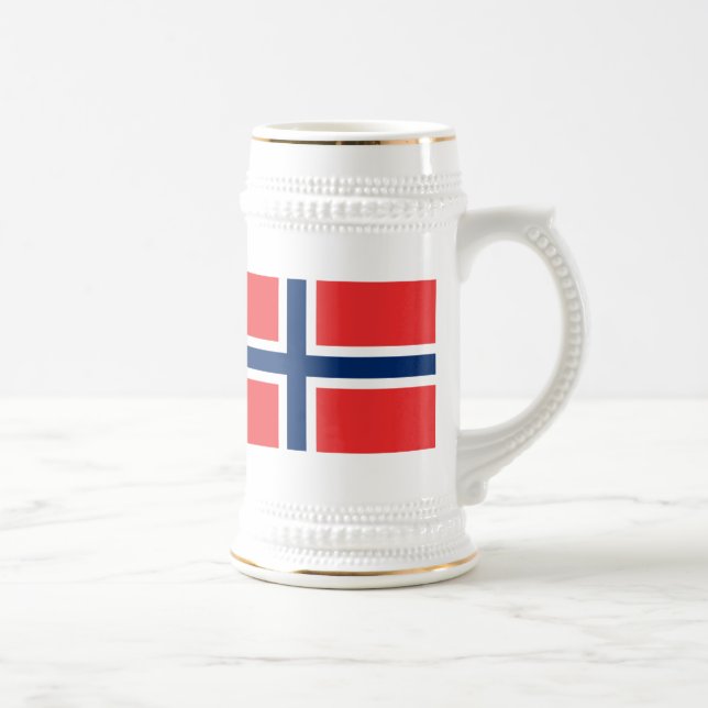 Jarra De Cerveza Bandera de Noruega (Derecha)