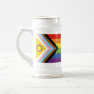 Jarra De Cerveza Bandera de orgullo intersexual de SlipperyJoe's fo