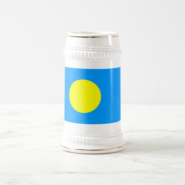 Jarra De Cerveza Bandera de Palau (Centro)