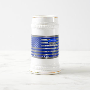Jarra De Cerveza Bandera de paracaidistas estadounidenses de diseño