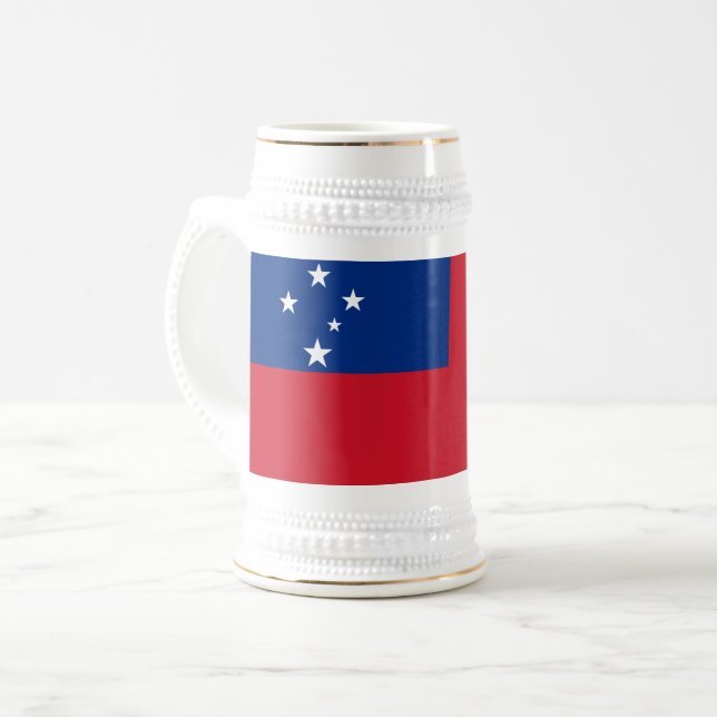 Jarra De Cerveza Bandera de Samoa (Anverso izquierdo)