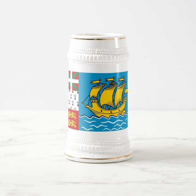 Jarra De Cerveza Bandera de San Pedro y Miquelón (Centro)