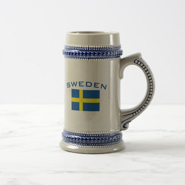 Jarra De Cerveza Bandera de Suecia (Derecha)