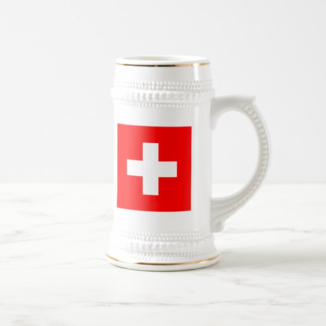 Jarra De Cerveza Bandera de Suiza (Derecha)