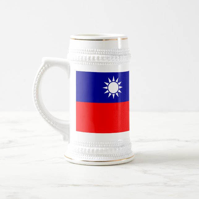 Jarra De Cerveza Bandera de Taiwán (Izquierda)