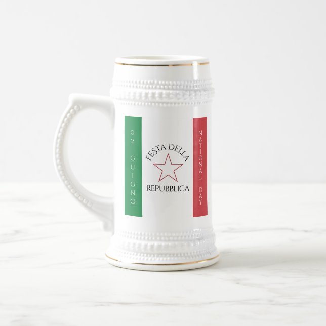 Jarra De Cerveza Bandera del Día Nacional de la Festa della Repubbl (Izquierda)