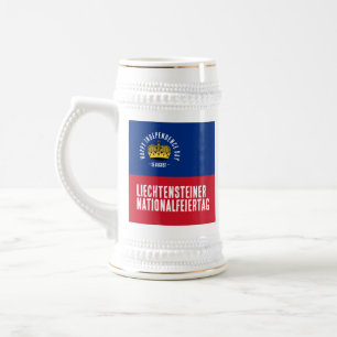 Jarra De Cerveza Bandera del Día Nacional de Liechtenstein