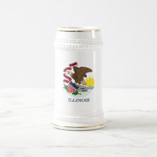Jarra De Cerveza Bandera del estado de Illinois