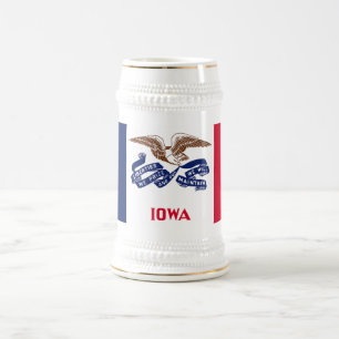 Jarra De Cerveza Bandera del estado de Iowa