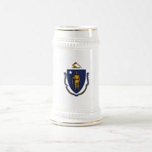 Jarra De Cerveza Bandera del estado de Massachusetts