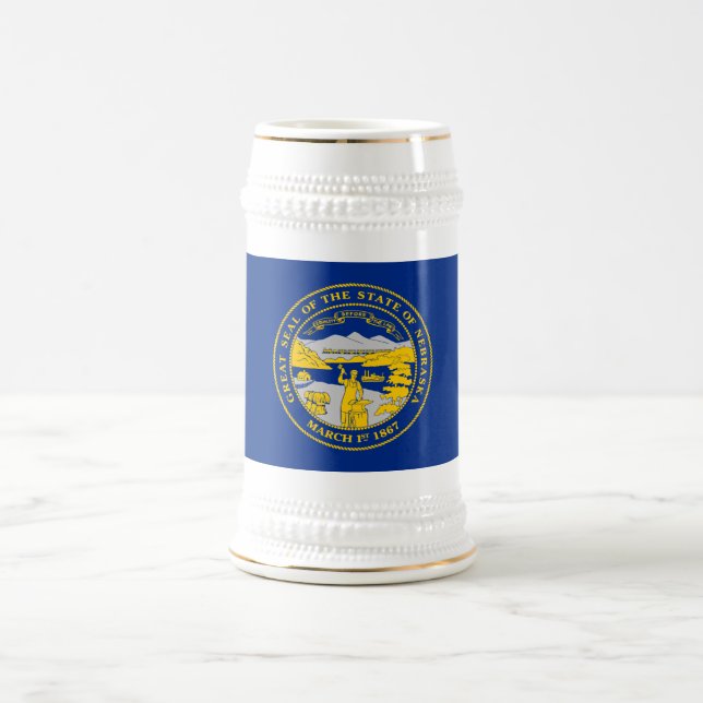Jarra De Cerveza Bandera del Estado de Nebraska (Centro)