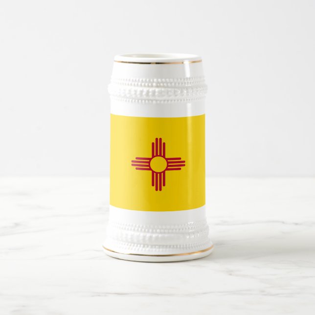 Jarra De Cerveza Bandera del estado de Nuevo México (Centro)