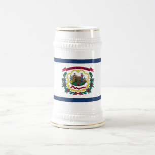 Jarra De Cerveza Bandera del estado de Virginia Occidental