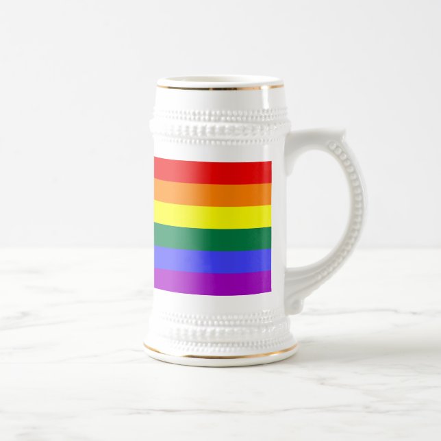 Jarra De Cerveza Bandera del Orgullo Iris (Derecha)