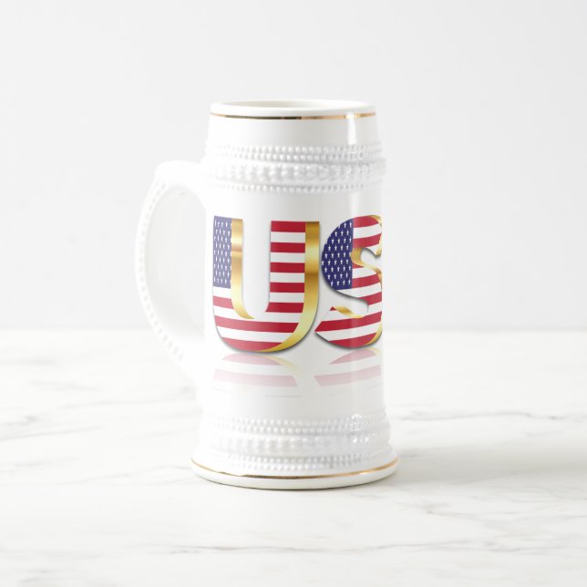 Jarra De Cerveza Bandera estadounidense Cerveza Stein Patriotic (Anverso izquierdo)