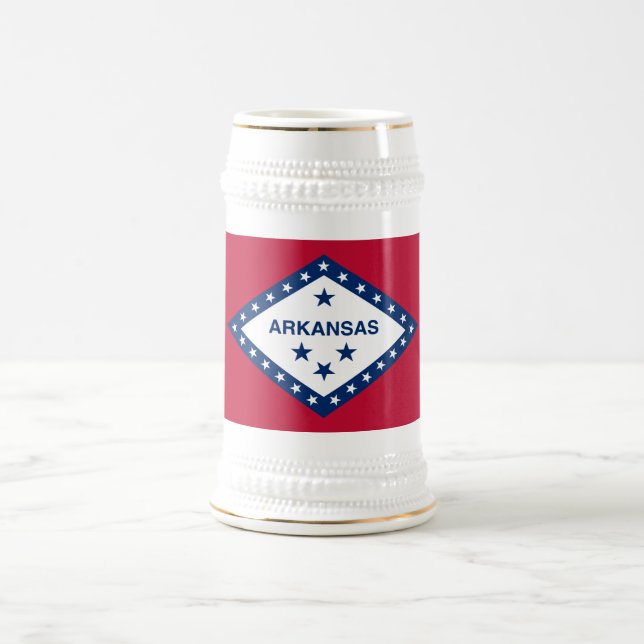 Jarra De Cerveza Bandera estatal de Arkansas (Centro)