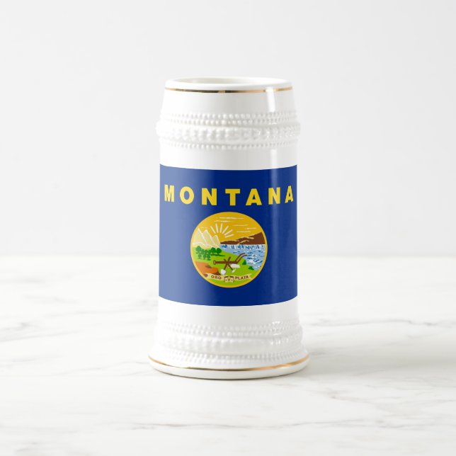 Jarra De Cerveza Bandera Estatal de Montana (Centro)