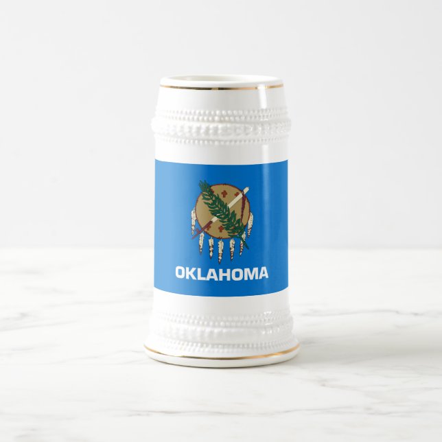 Jarra De Cerveza Bandera estatal de Oklahoma (Centro)