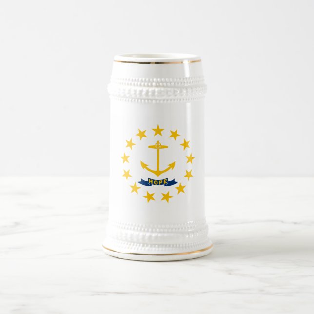 Jarra De Cerveza Bandera estatal de Rhode Island (Centro)