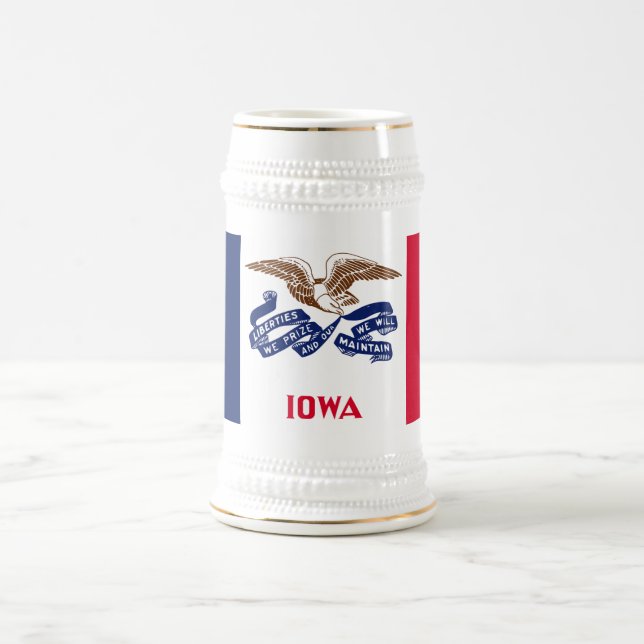 Jarra De Cerveza Bandera Estatal Iowa (Centro)
