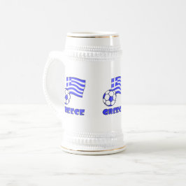 Jarra De Cerveza Bandera Griega Balón de Fútbol y Grecia