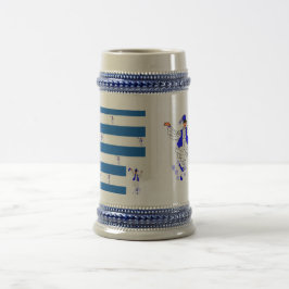 Jarra De Cerveza Bandera griega húmeda Mug Gray/Blue 22 oz