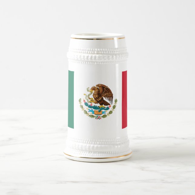 Jarra De Cerveza Bandera Mexicana (Centro)