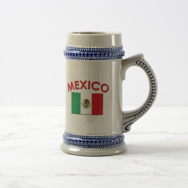 Jarra De Cerveza Bandera mexicana (roja) (Derecha)