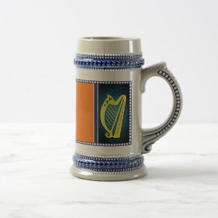 Jarra De Cerveza Bandera nacional de Irlanda, Harp, shamrock verde
