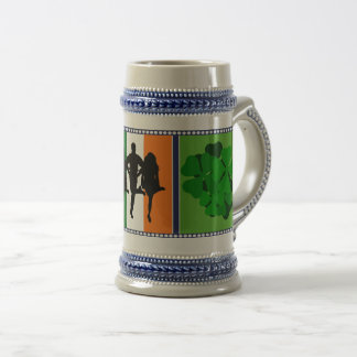 Jarra De Cerveza Bandera nacional de Irlanda, trébol de shamrock, d