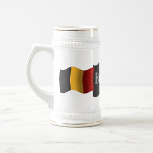 Jarra De Cerveza Bandera ondulante de Bélgica