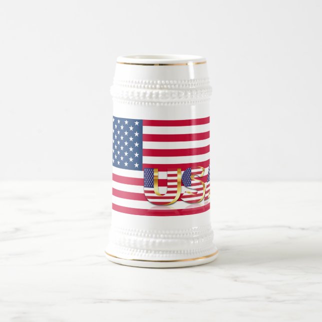 Jarra De Cerveza Bandera Patriótica Americana Cerveza Stein USA (Centro)