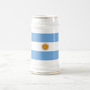 Jarra De Cerveza Bandera Patriótica Argentina