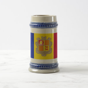 Jarra De Cerveza Bandera patriótica de Andorra