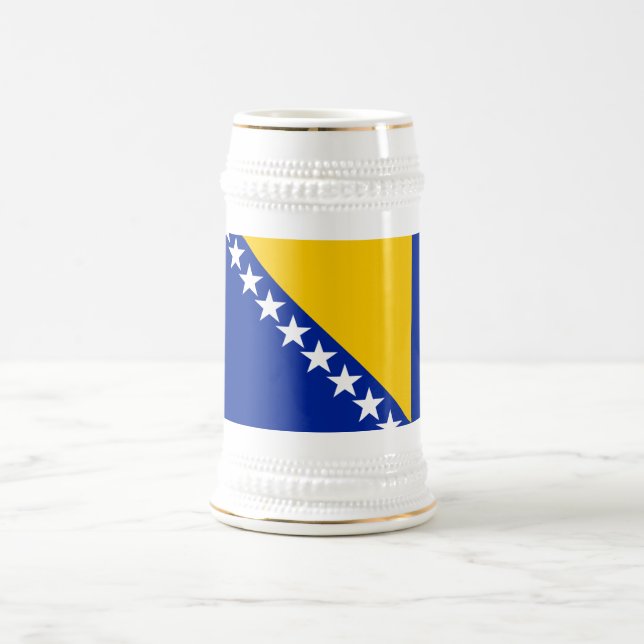 Jarra De Cerveza Bandera patriótica de Bosnia y Herzegovina (Centro)