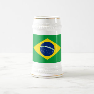 Jarra De Cerveza Bandera Patriótica de Brasil