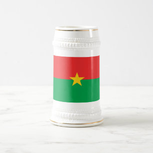 Jarra De Cerveza Bandera patriótica de Burkina Faso