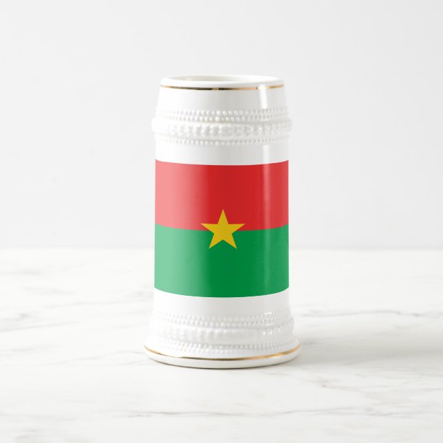 Jarra De Cerveza Bandera patriótica de Burkina Faso (Centro)