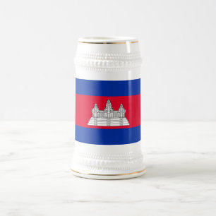 Jarra De Cerveza Bandera patriótica de Camboya
